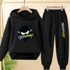 Children Hoodie Child Ninja Print 3-12 Years Old Boys Girls Toddler Coat Top+Pants Stylish Casual Black Sweatshirt Set