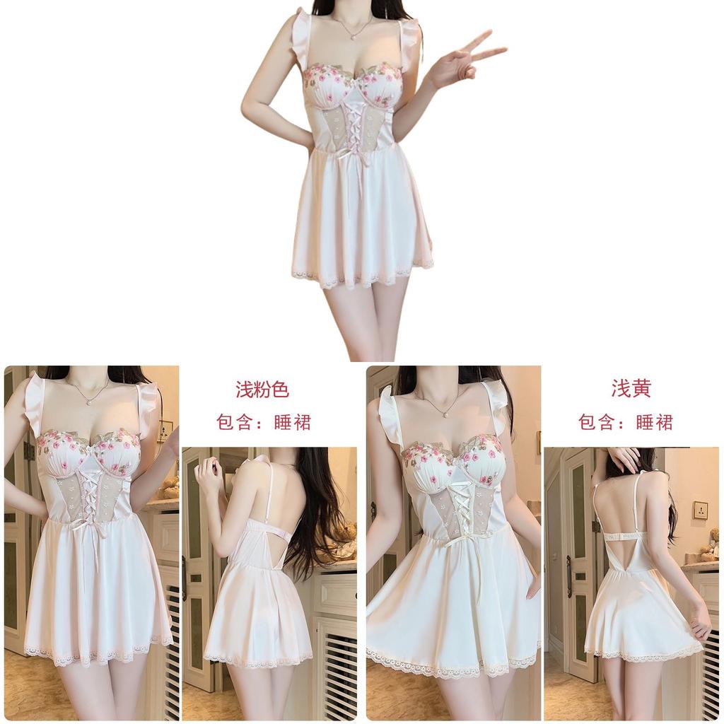 Satin Sleepwear Set With Deep V Neck And Bust Padding For Relaxing Nightwear For Women