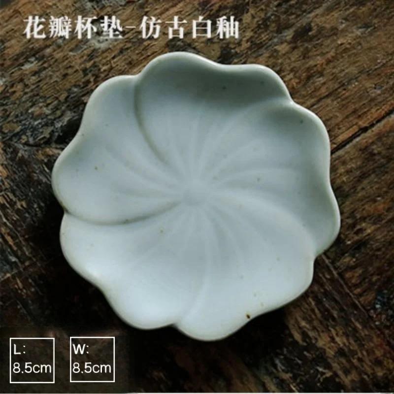 Rough Ceramic Square Coasters Japanese Retro Home Kitchen Anti-scald Heat Insulation Cup Base Kung Fu Tea Ceremony Accessories