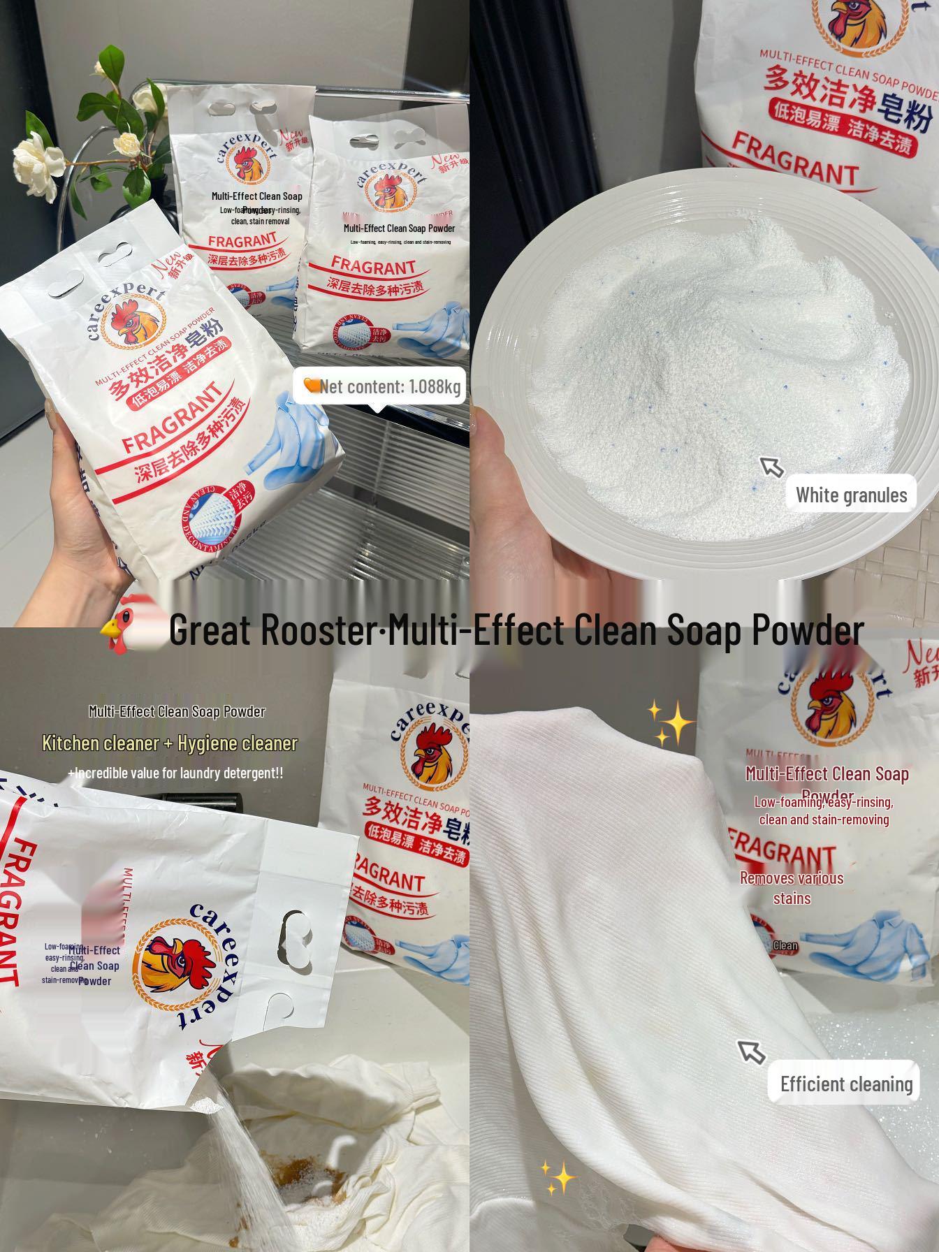 Rooster Multi-Effect Cleaning Soap Powder - 1018g