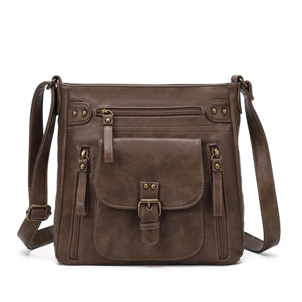 Shoulder Large PU Crossbody Soft Multiple Simple and Stylish [KL928] Women's Bag, Capacity, One-Shoulder, Leather, Bag, Handbag, Material, Pockets,