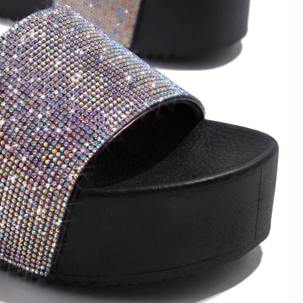 Sandali con zeppa da donna con plateau, scarpe da spiaggia bohémien, pantofole