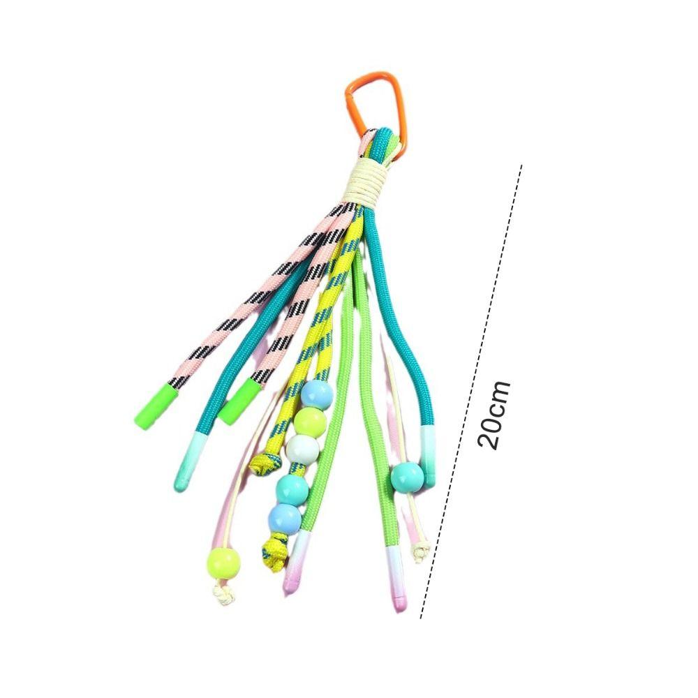 Luxury Y2K Braided Rope Keychain Handmade Colorful Long Tassel Bag Charms Creative Bag Pendant Keychain Bag Accessories