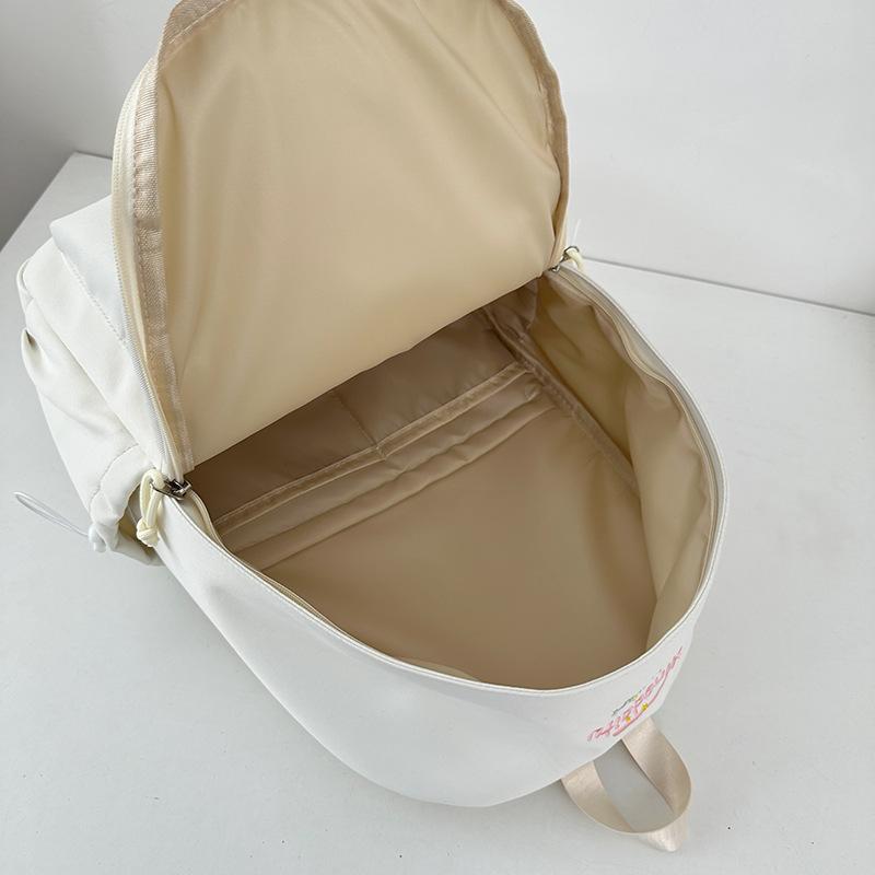 School bag letter simple Mori backpack ins style casual versatile commuter college student school bag large capacity solid color backpack