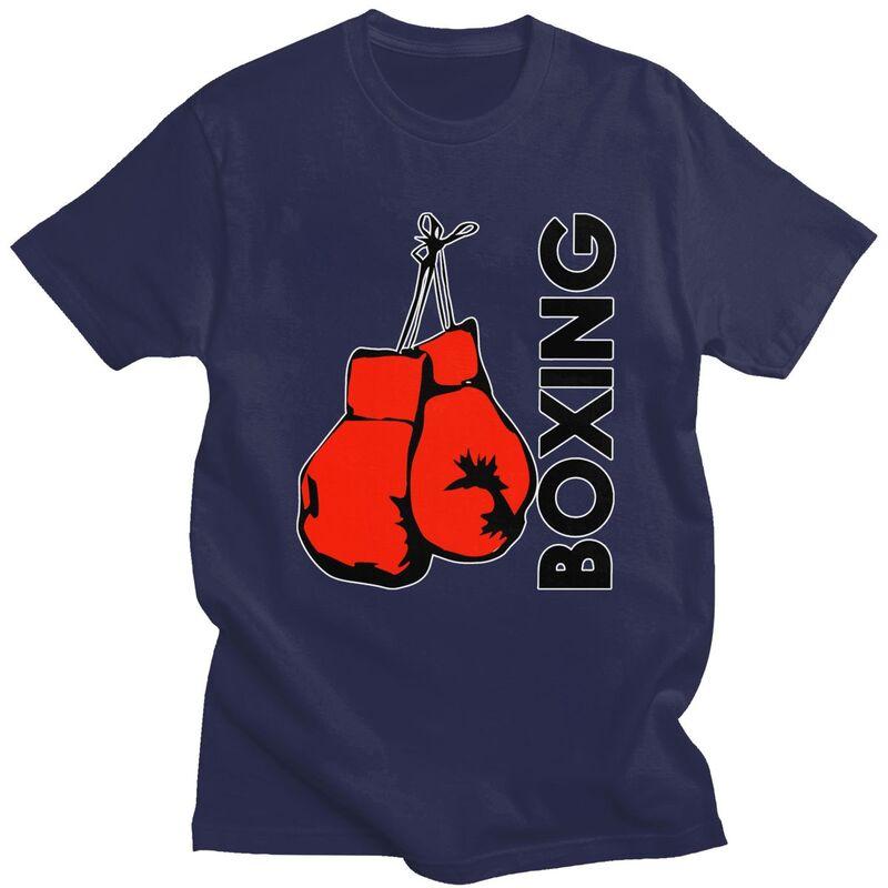 Custom Mens Boxing Gloves Boxer Gift T Shirt Short Sleeves Cotton Tshirts Tshirt Leisure Tees Slim Fit Clothing