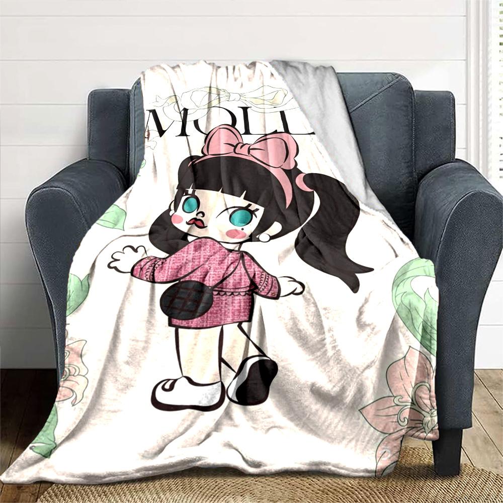 Pop Mart Blanket Soft & Cozy Perfect for Couch Office Seaside for All Seasons Playful Design Unique Gift for Family and Friends Camping