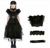Wednesday Addams Tulle Dress Costume For Children Halloween Outfit 120