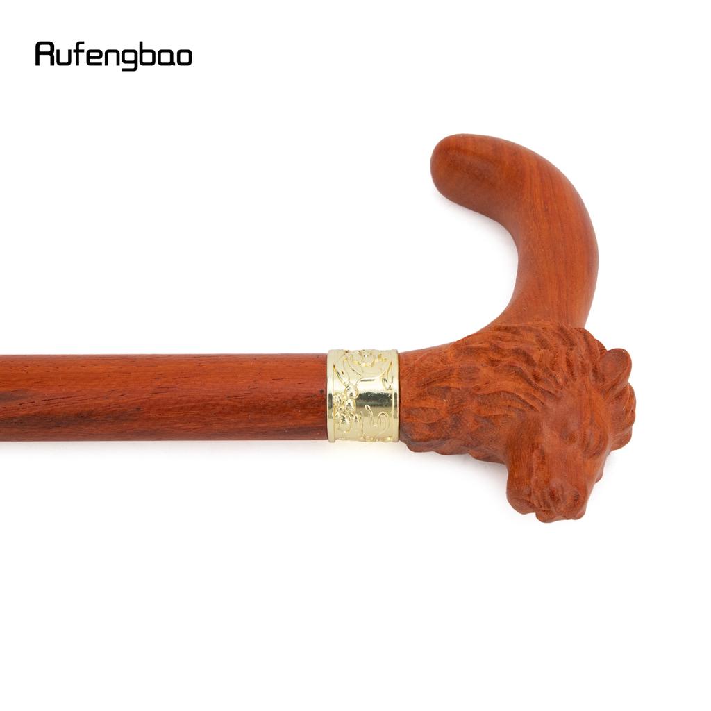 Brown Red Lion Wooden Fashion Stick Decorative Vampire Cospaly Party Wood Walking Cane Halloween Mace Wand Crosier 92cm