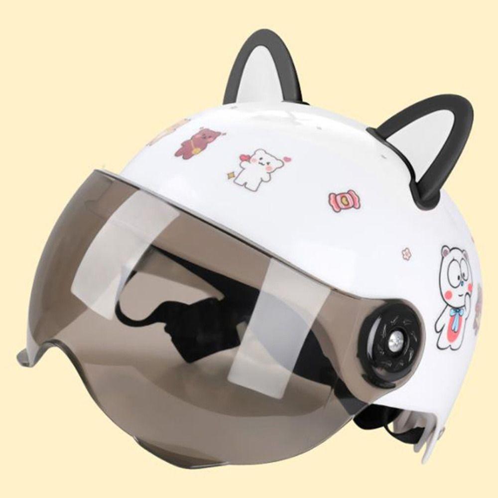 Electric Car Motocross Stickers Helmet Decoration Helmet Cat Ears Motorcycle Helmet Cat Ears