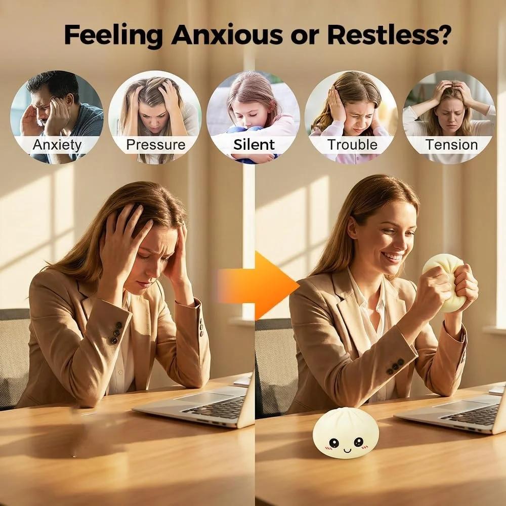 1-12Pcs Colorful Dumpling Slow Rebound Soft Pinch Decompression Kawaii Squeeze Office Desk Decor Home Office Desktop Ornaments