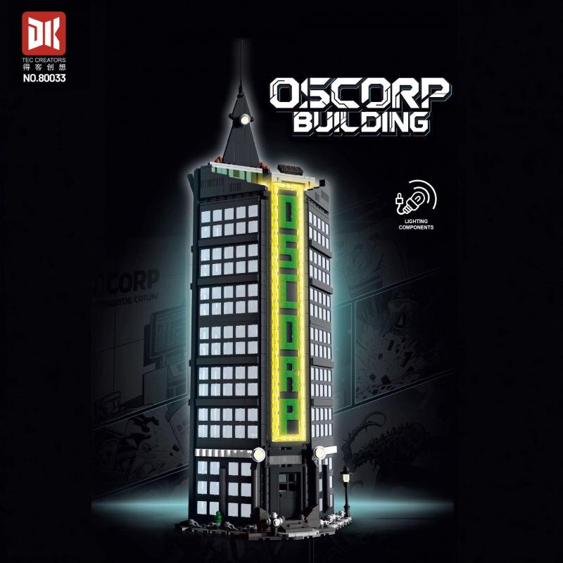 

City Skyscraper Black Tower Model Building Blocks Toy with LED MOC Street View High Building DIY Bricks Toys for Kid Girl Gift