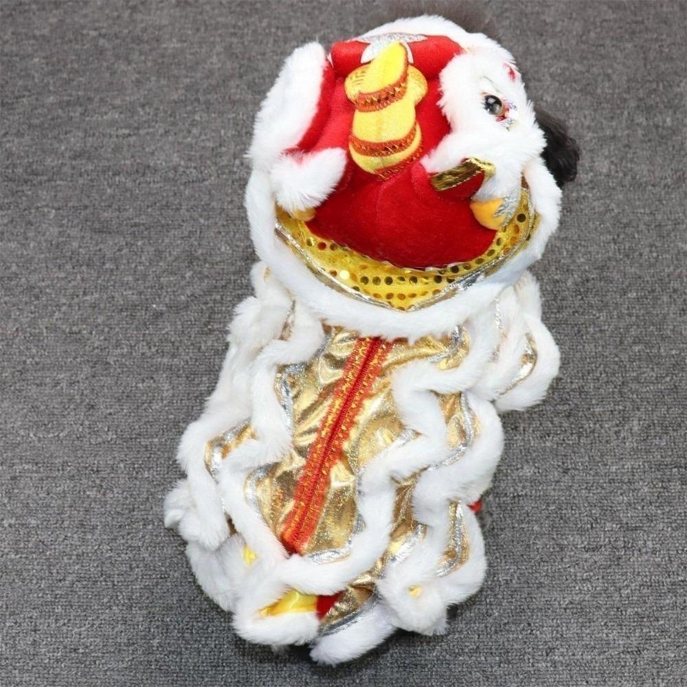 Plush Pet Clothes Polyester Chinese Style Pet Costume New Warm Winter Outfits Visiting Clothing