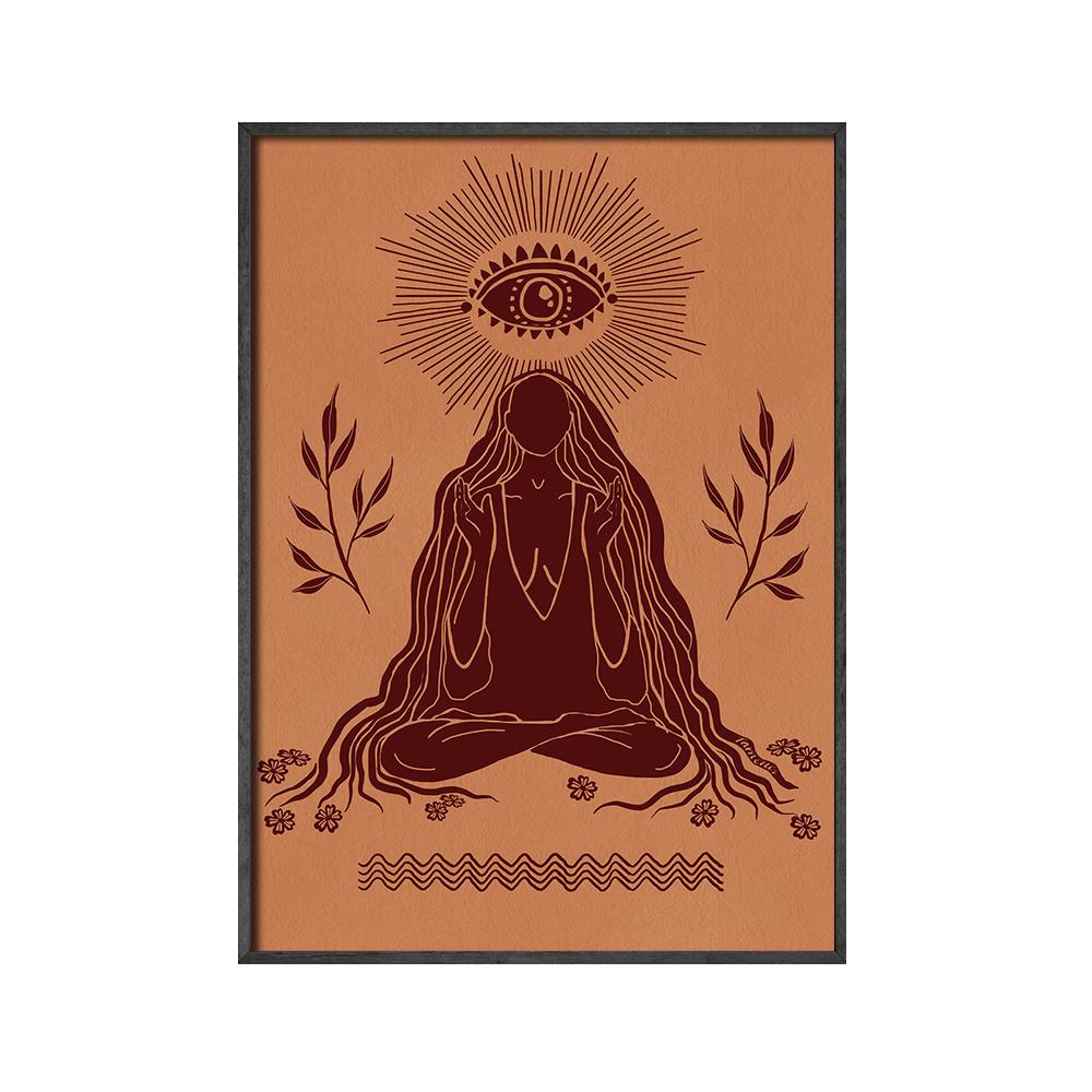 

Духовная иллюстрация Абстрактная девушка на луне Постеры и принты Украшение стен Винтажные постеры Настенное искусство Живопись для дома Декор 21x30cm No Framed