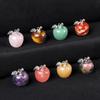 1 stk Små naturstein epleformet anheng Reiki Healing Crystal Rose Quartz Opal Ametyst Agate Gemstone Charms for DIY smykker 16x20mm