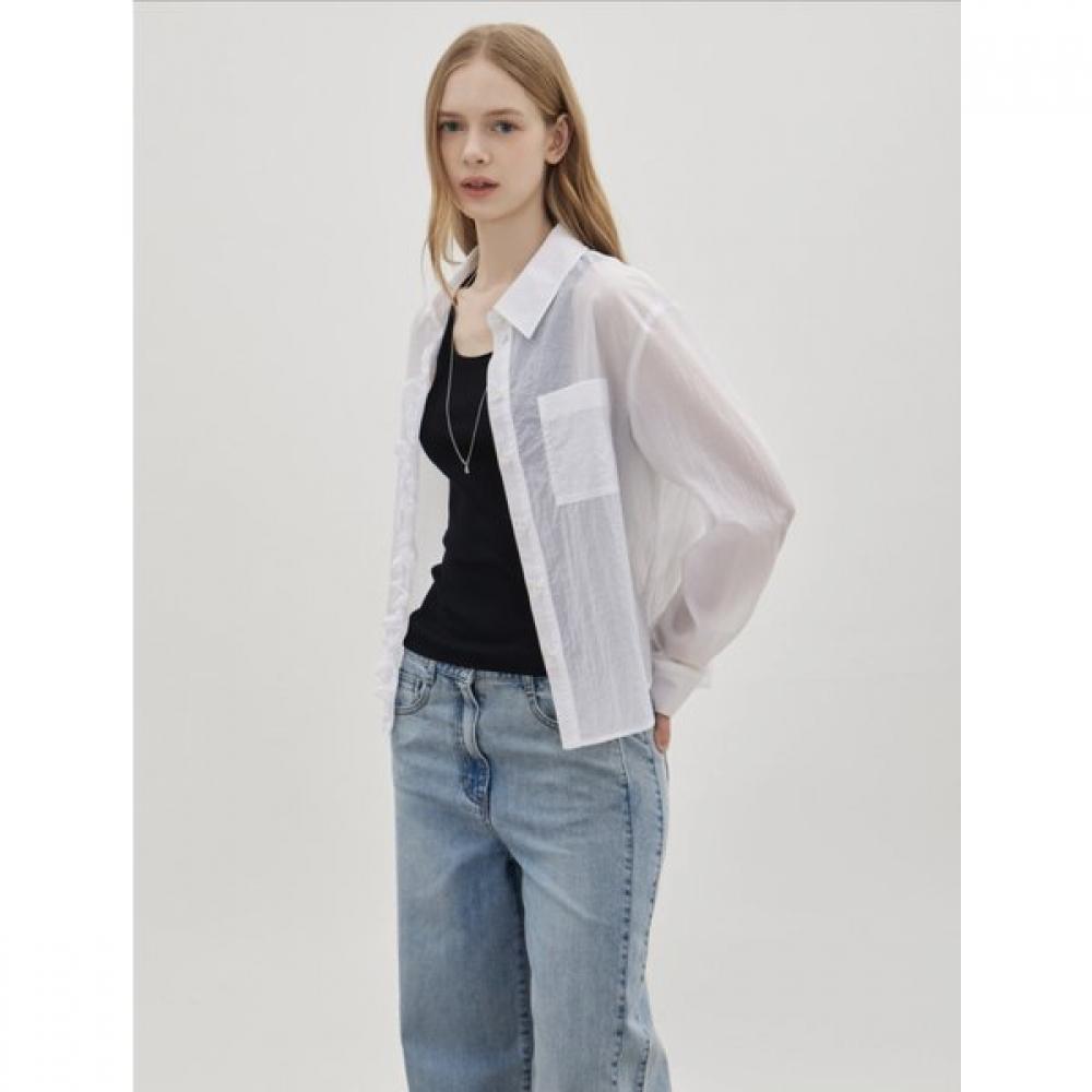 Cc Collect. See Through Frill Shirt Blouse C262msc134 black (BK)/55