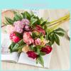 Peony Artificial Flower Decor With Silk Material For Wedding Home Office Display