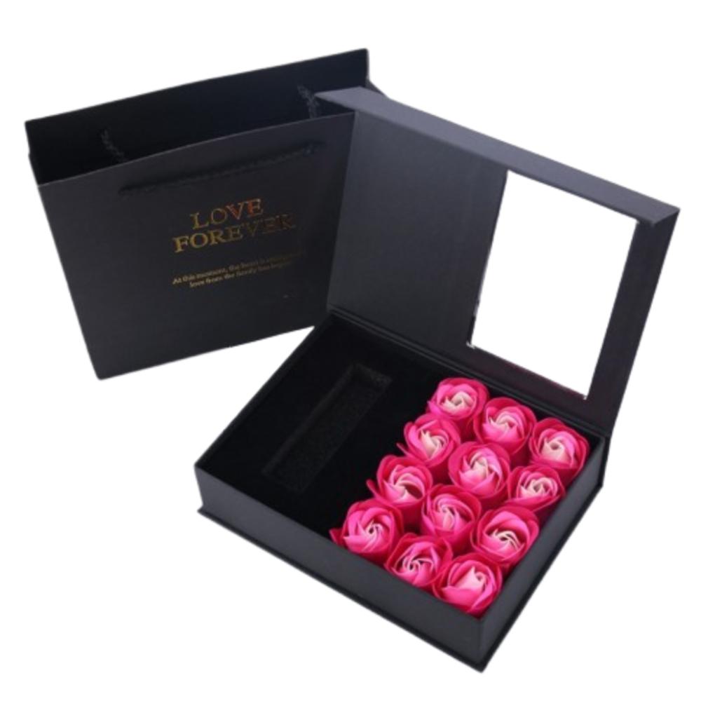Open Window Soap Flower Jewelry Box Valentines Day Gift Present Packing Bag  Women