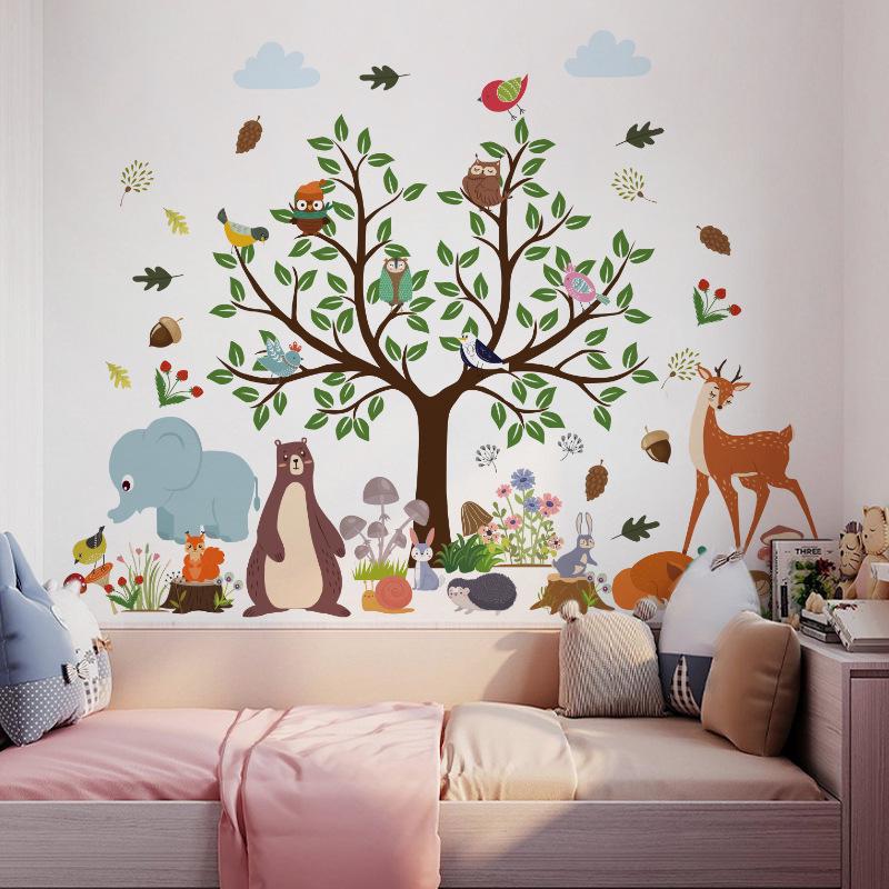 Removable Cartoon Animal Wall Stickers for Kids' Rooms – Perfect for Bedrooms, Living Rooms, Party Decorations, Doors, and Windows.