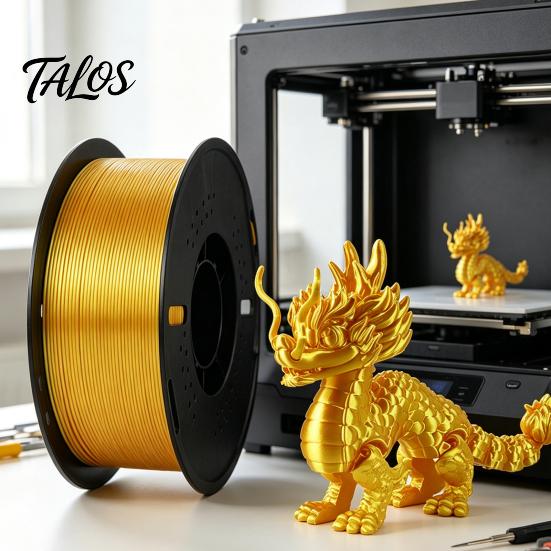 High Precision Filament Silk PLA 3D Printer Filament, 1.75mm 1kg Spool for Supply FDM Printers, Shiny Metallic DIY Ornaments and Models Smooth Finish