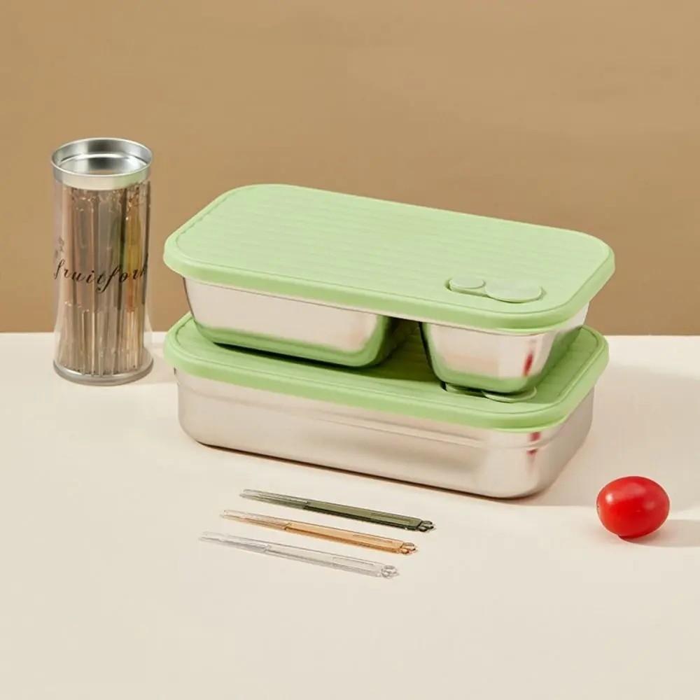 304 Stainless Steel Lunch Box Stackable with Lid Fresh-Keeping Lunch Box Reusable Durable Large Capacity Lunch Box Travel Use
