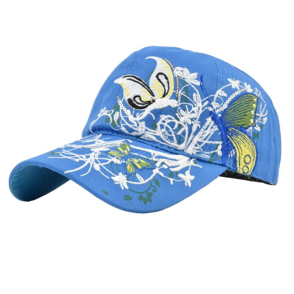 Embroidered Butterfly Baseball Cap Sequin Cotton Baseball Cap Cute Peaked Cap Outdoor