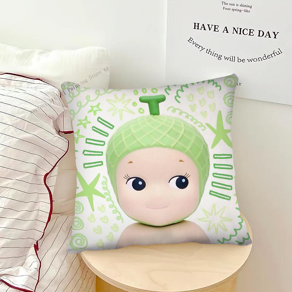 Niedliche Puppe Cartoon Sonnys Angels Kissenbezug Mode Quadratischer Kissenbezug Schlafzimmer Sofa Zimmer Ins Dekoration Freizeit Kissenbezug