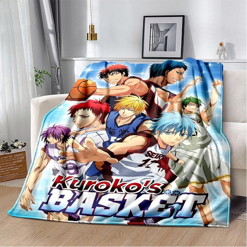 Anime Kuroko's Basketball Cartoon Blanket,Soft Throw Blanket for Home Bedroom Bed Sofa Picnic Travel Office Cover Blanket Kids