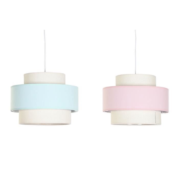 Suspension - Paulownia - 40x40x30cm - Blanc - E27