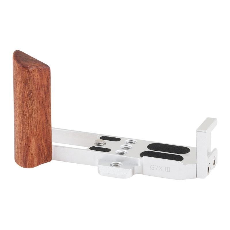 Wooden Grip L Brackets Handle for G7XII G7XIII Quick Release Plate System ArcaSwiss Mount for Comfortable Shoots