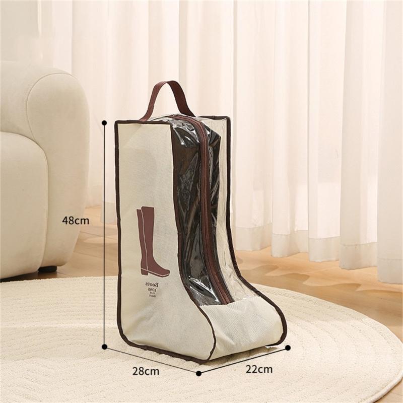 Set of 4 Dust Proof Shoe Storage Bags MultiPurpose Waterproof PVC Boot Organizer Cover For Home And Commute Use