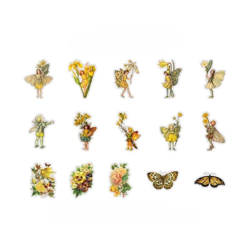 

45 Pcs Vintage Fairy Goddess PET Stickers Adhesive DIY Decorative Diary Album Scrapbooking Junk Journal Supplies
