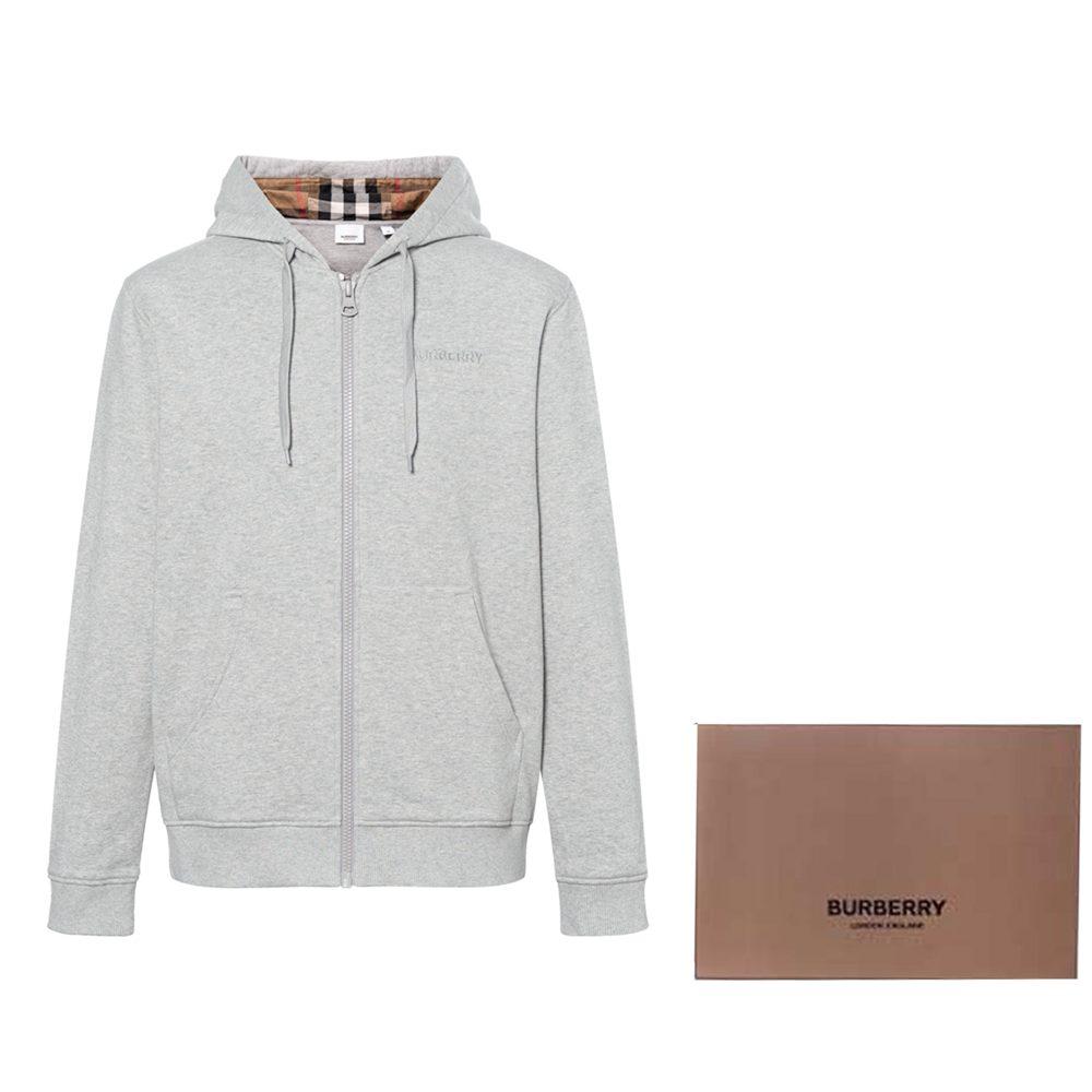 Burberry Hove Check Stickerei Logo Reißverschluss Hoodie 80847711