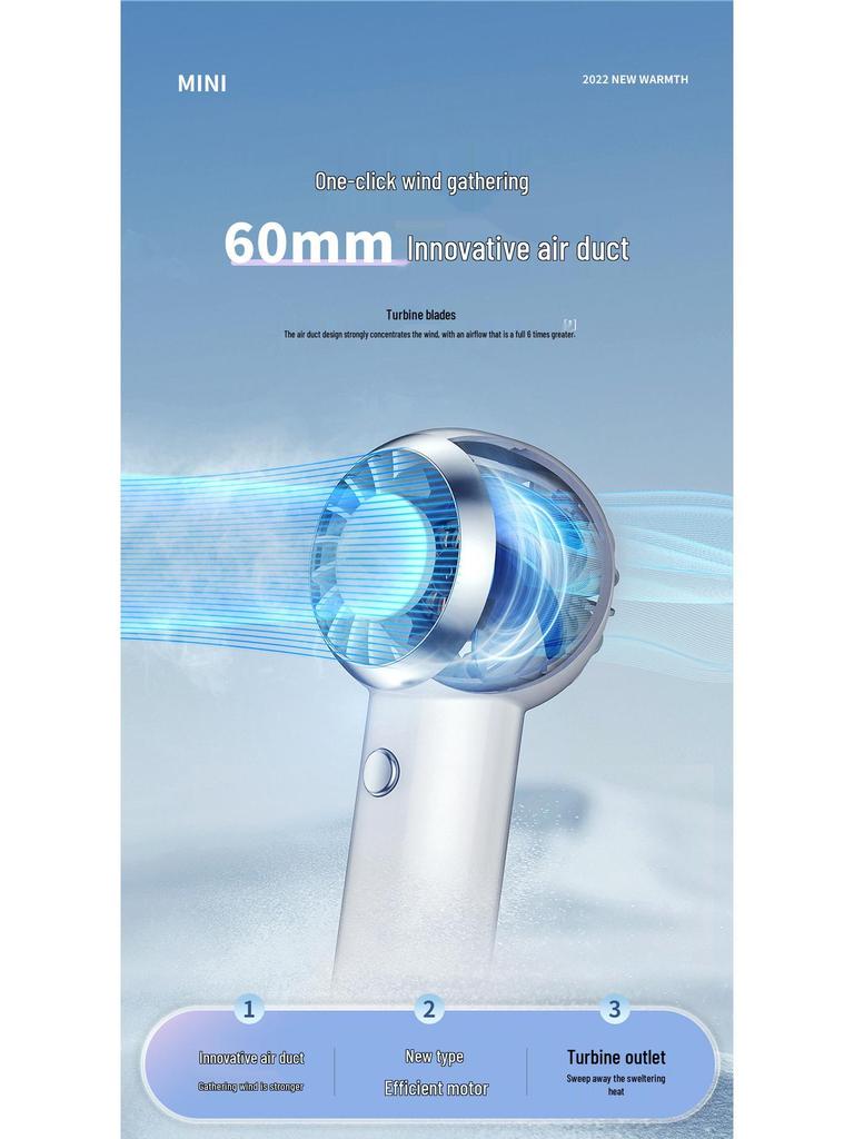 F3 Mini Handheld Climbing Fan: Portable Turbine, USB Rechargeable, High-Speed Desktop & Outdoor Use.