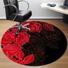 1pc Roses Pattern Chair Carpet for Office, Round Non Slip Durable Large Size Office Carpet, Suitable for Office