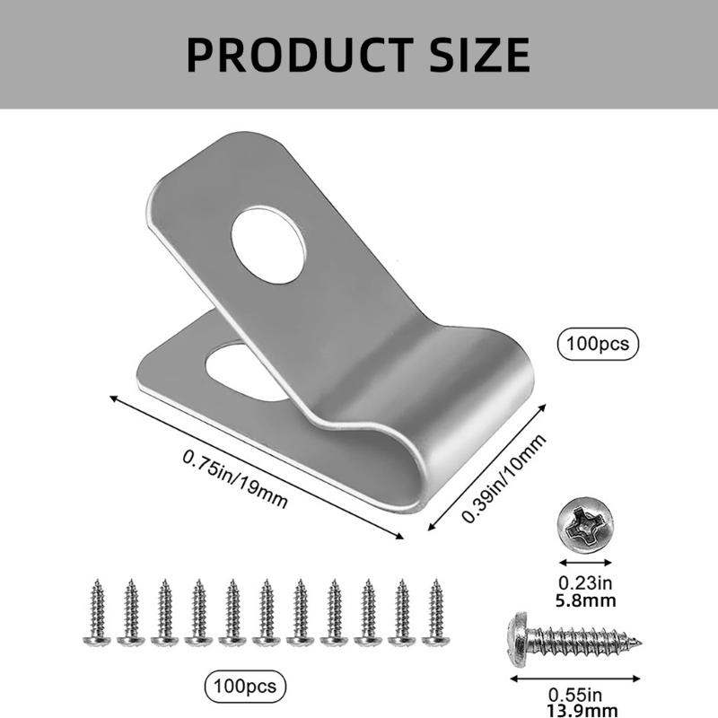 100 Pieces Corrosion Resistant Stainless Steel Wire Fence Clips For Enhancing Stability In Garden And Farm Setting