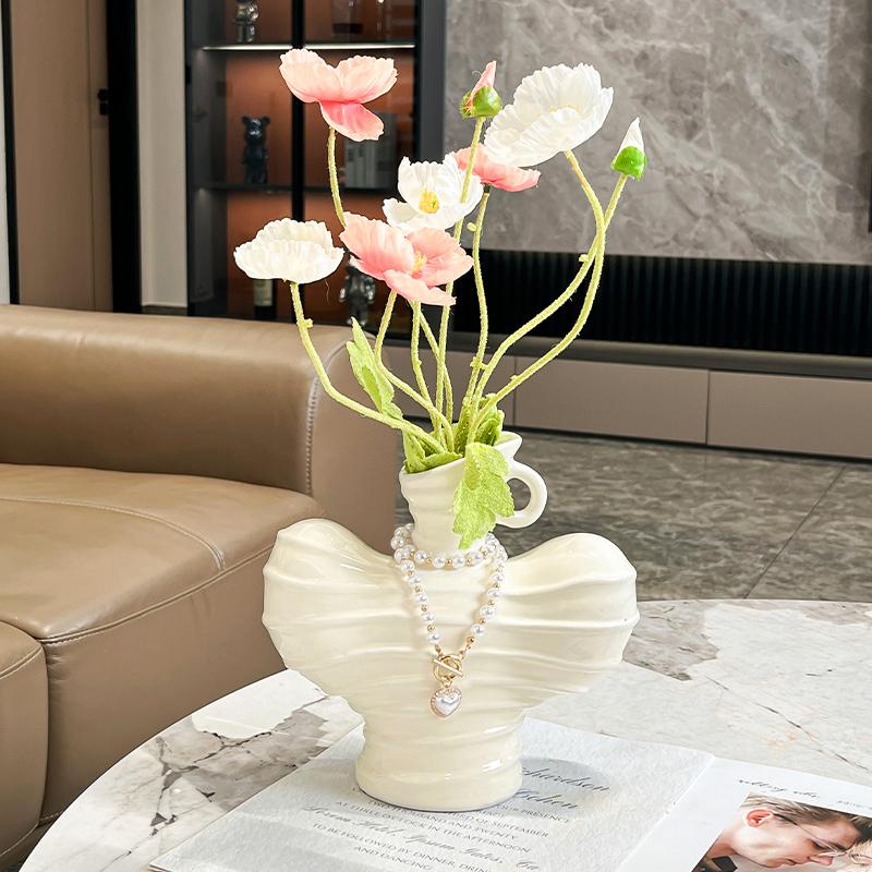 Nordic Ceramic Vase Abstract Art Ornament Living Room Tea Table Dining Table Flower Arrangement Utensils Home Decoration
