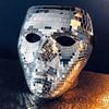 Masquerade Ball Glitter Mirror Face Mask Full Face Home DJ Decor Luxury Night Club Mask  Nightclub