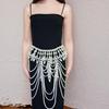 Multi Layered Beaded Tassels Bra Jewelry Set with Alloy Pearls Trendy Body Chain For Rave Beach Party Accessories