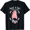 Funny Just A Girl Who Loves Pigs Gift _ Cute Mini Piggy Kids T-Shirt