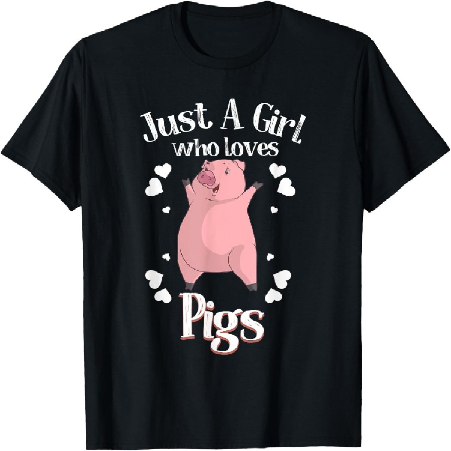 

Funny Just A Girl Who Loves Pigs Gift _ Cute Mini Piggy Kids T-Shirt XXXXXL різнокольоровий