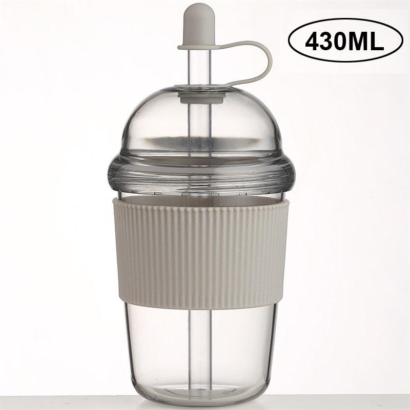 

430ML Plastic Coffee Cup Cold And Heat-Resistant Water Cup Reusable Leak Proof Milk Coffee Cup Boba Cups with Lids and Straw