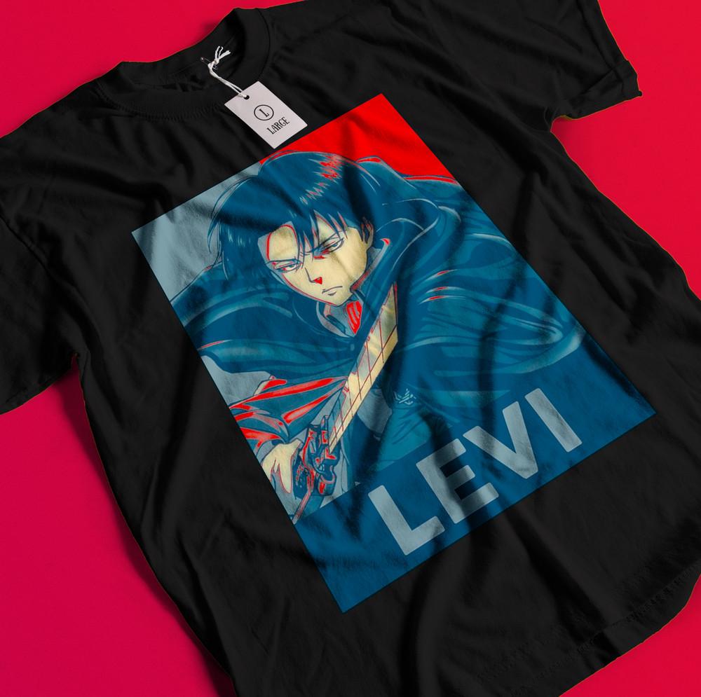 

Attack On Titan Shirt Eren Mikasa Tshirt Levi T-Shirt AOT Erwin Hange Armin Tee BB1007 S