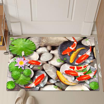 .Tappeto da bagno con stampa 3D di carpe koi, assorbente, in memory foam, per pavimento della cucina, lavanderia, morbido, tappetino da camera da letto per lato letto