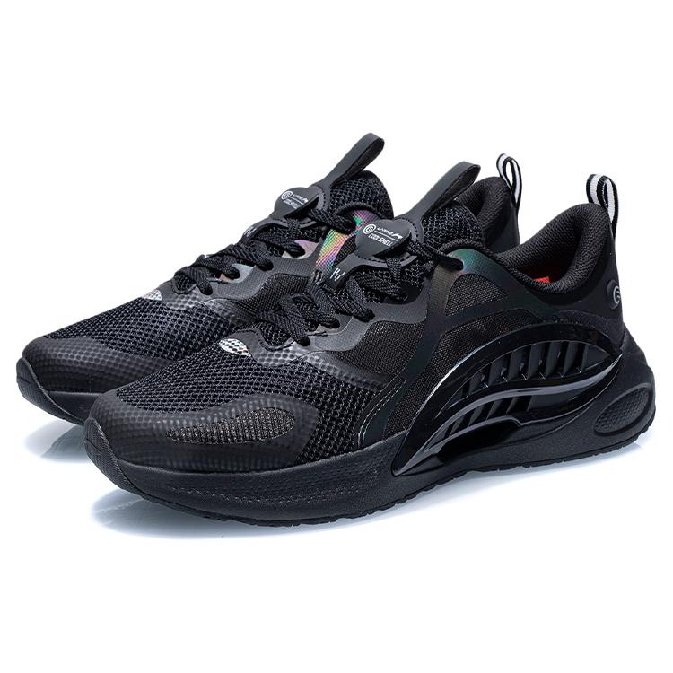 Li Ning Comet Atmungsaktive Niedrige Laufschuhe Herren Schwarz AGLR037-1