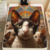 1PC Sphynx Cat Print Flannel Blanket, High Quality Comfortable for All Seasons, Home Decor, Warmth and Comfort, Perfect for Christmas Gifts