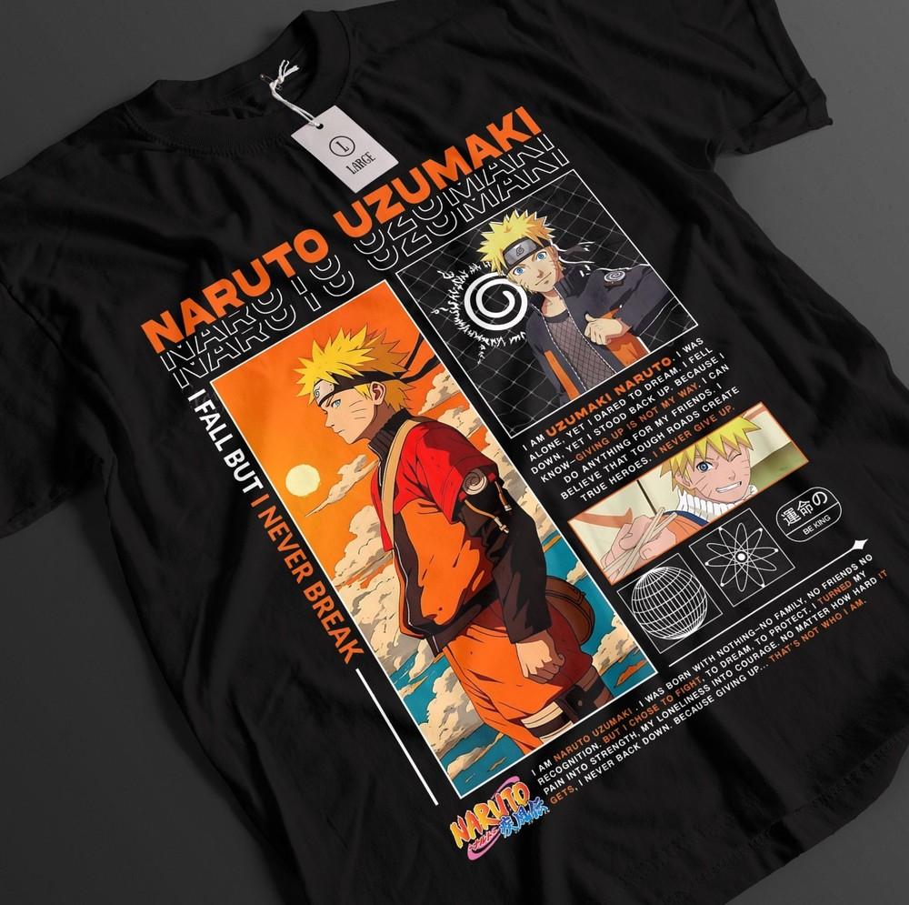 

Naruto Shirt Kurama T-Shirt Uzumaki Tshirt Anime Minato Top Boruto Unisex Tee XL