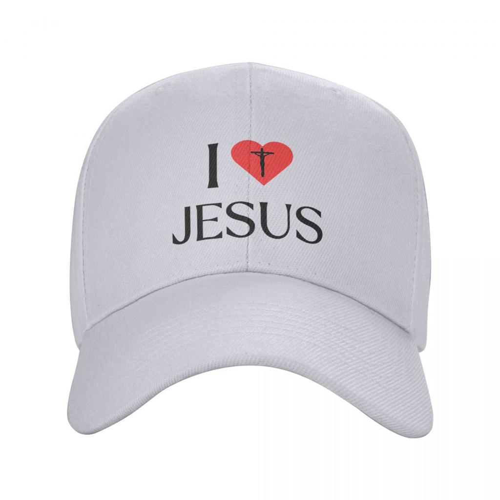 Ich liebe Jesus Gott Kreuz Aufdruck Kappe Mode Lässig Baseballkappen Verstellbarer Hut Hip Hop Sommer Unisex Baseballkappen
