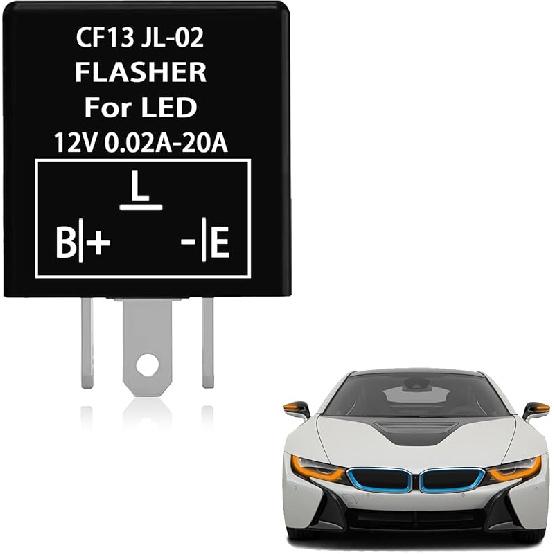 CF13 EP34 Electronic Flasher Relay, 3-Pin 12V Flasher Relay for LED Turn Signal, Blinker Relays for Fix Hazard Warn Hyper Blink Flash, Fit Car SUV