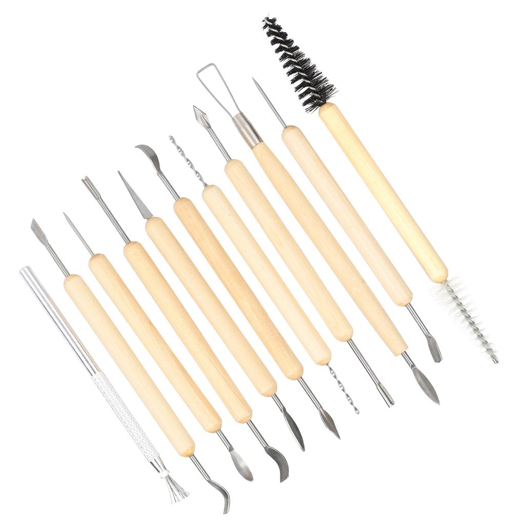 Clay Pottery Sculpting Tools Polymer Clay Art Projects Carving Knife with Wooden Handle Kit