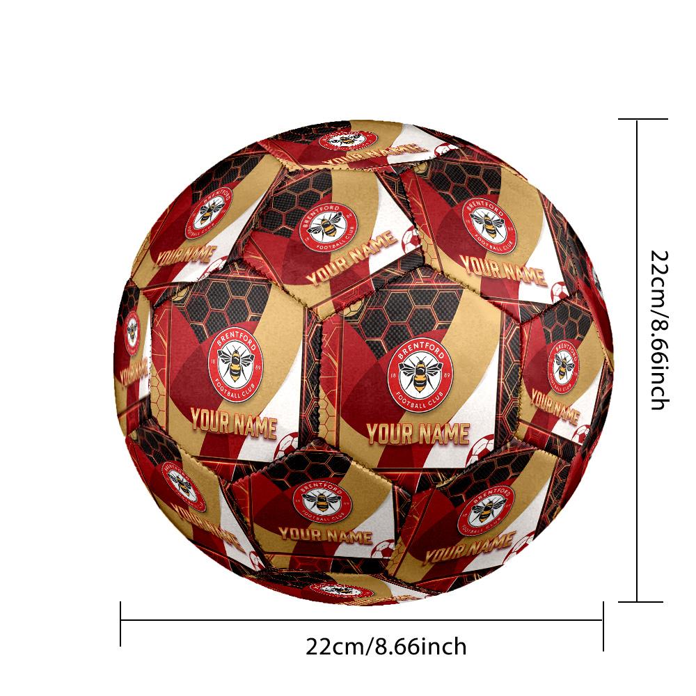 Size 5 Football Custom Name Text, Outdoor Training Soccer BallBrentford Football